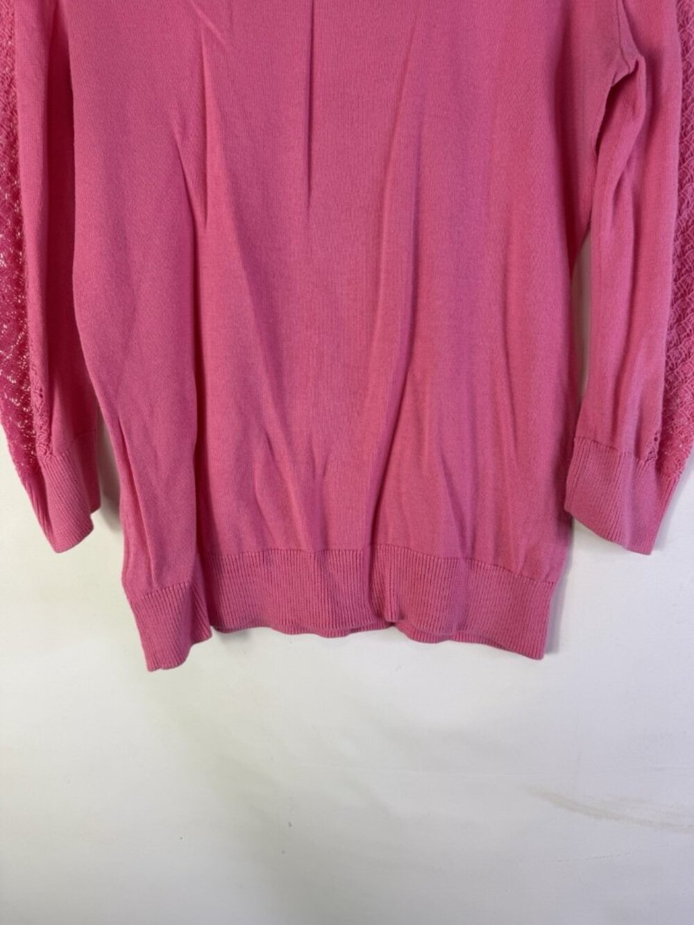 Lilly Pulitzer Sweater Cotton Lightweight Crochet Contrast - Picture 10 of 11